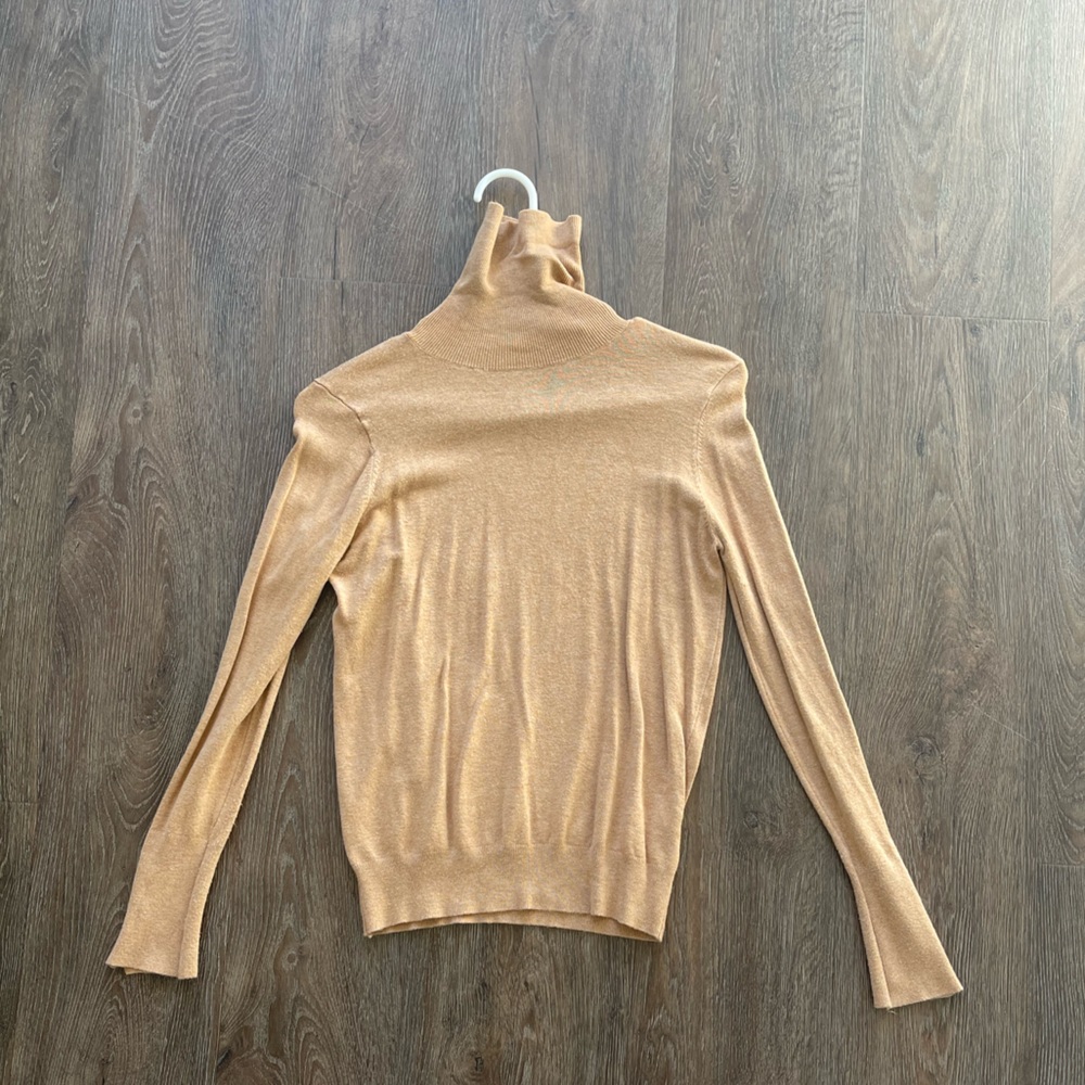 Zara Camel Turtleneck Knit Top